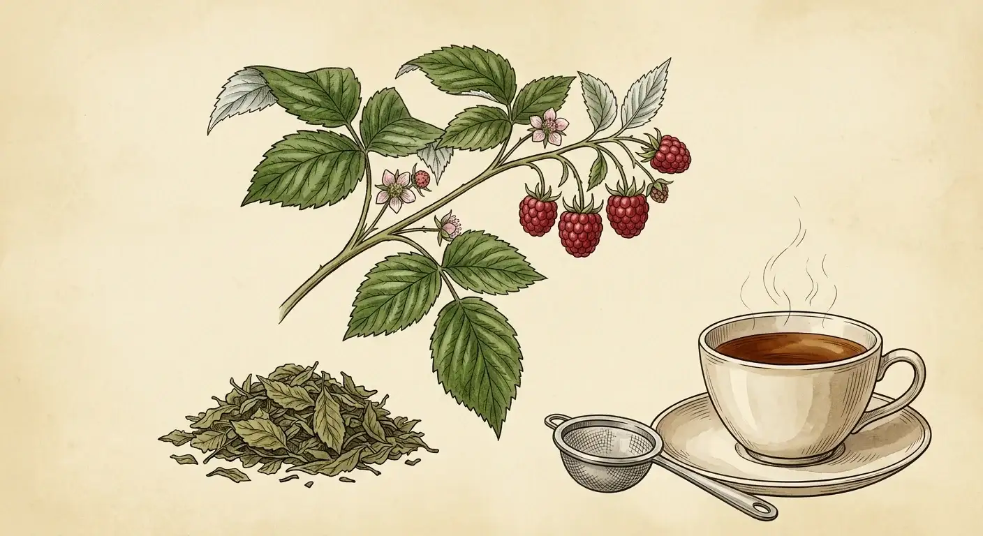 Himbeerblättertee — Illustration