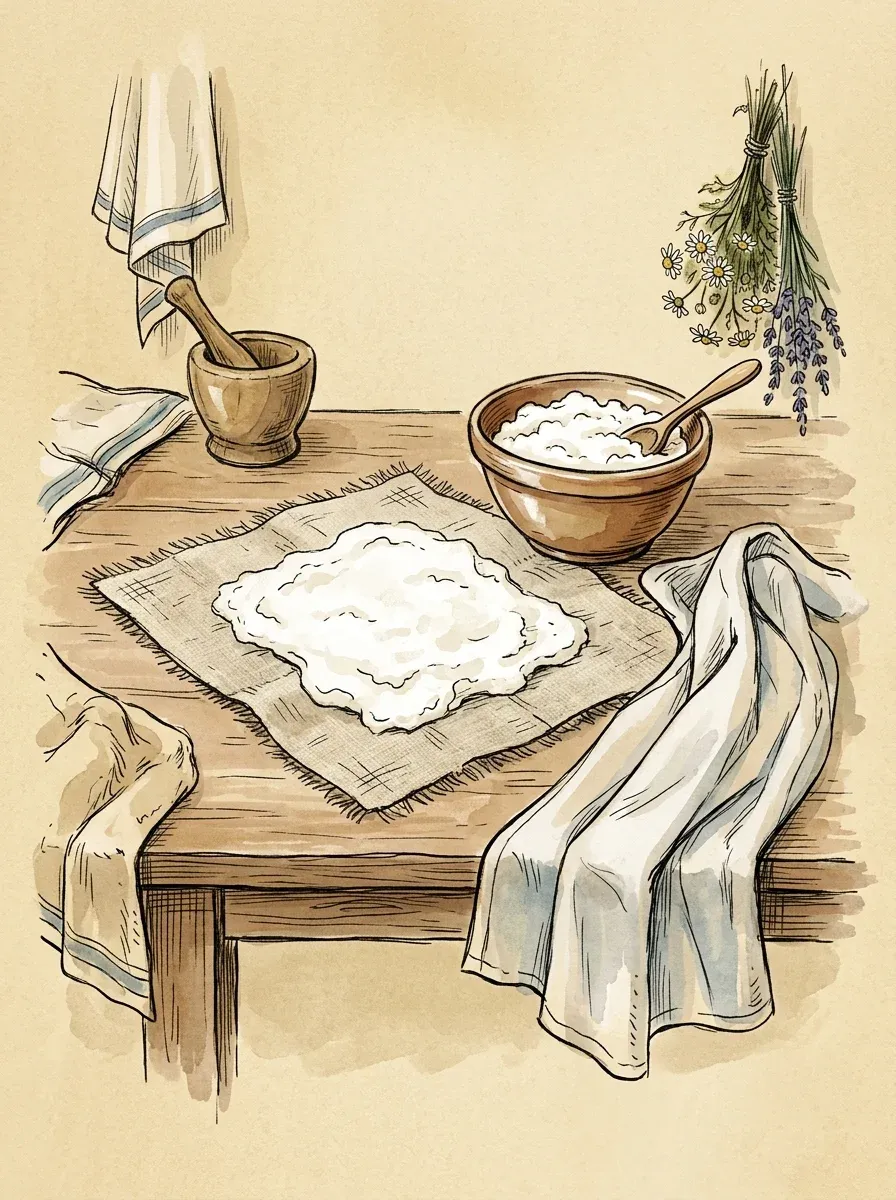 Quarkwickel — Illustration im Herbarium-Stil
