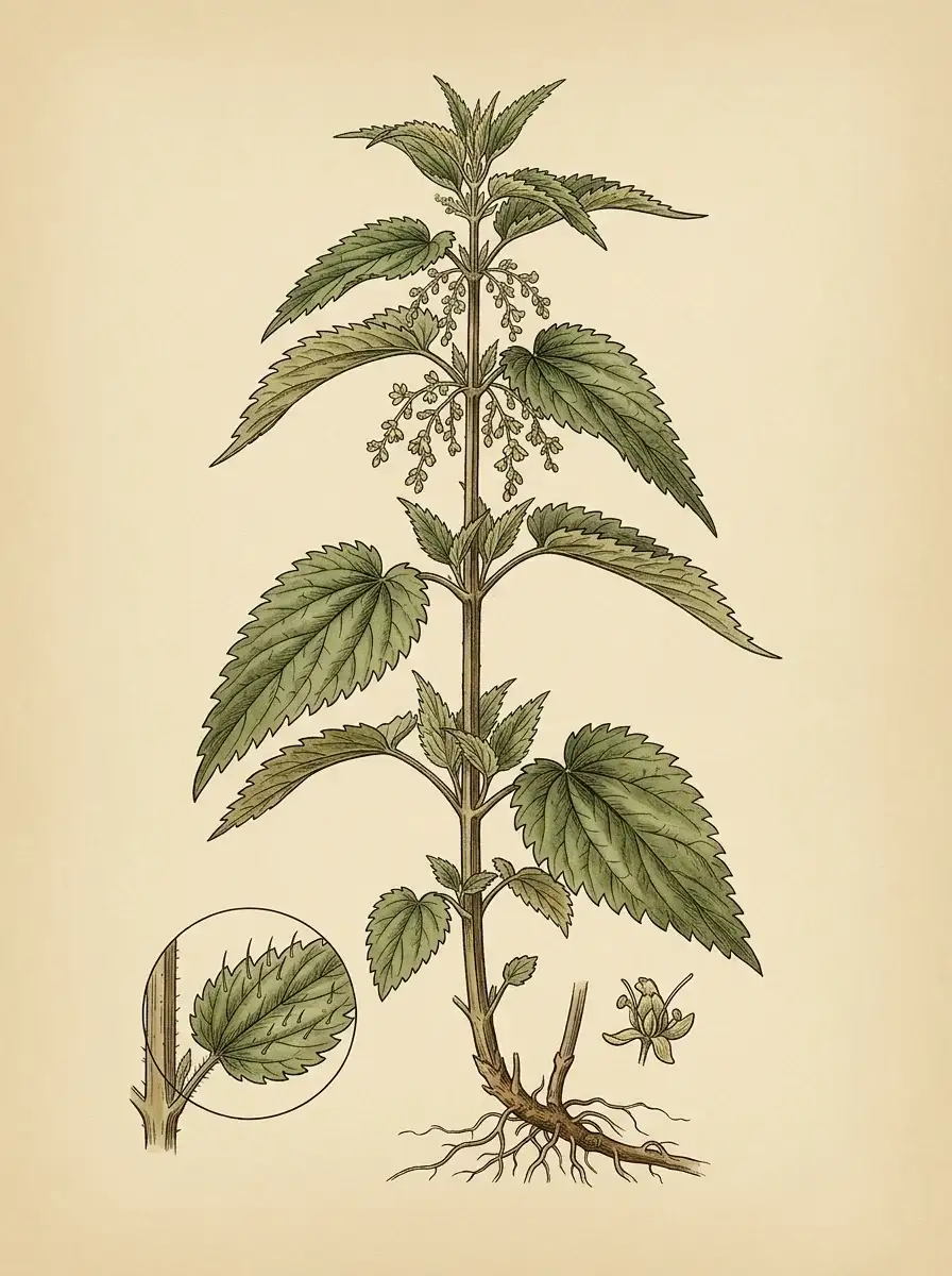 Brennnessel — botanische Illustration