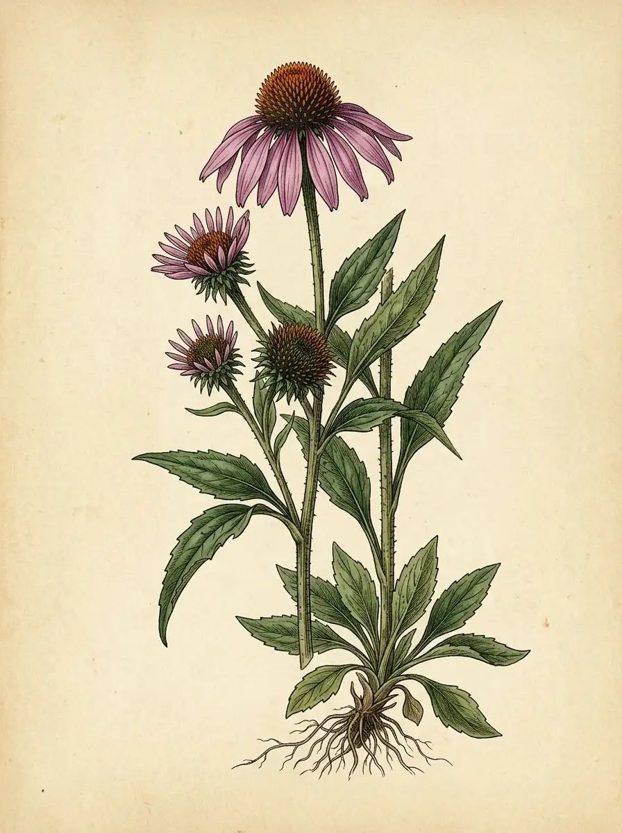 Echinacea — botanische Illustration
