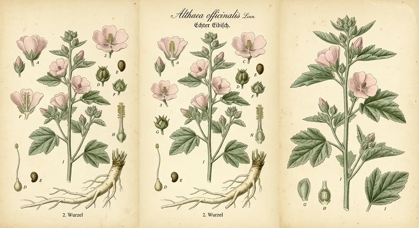 Eibisch — botanische Illustration