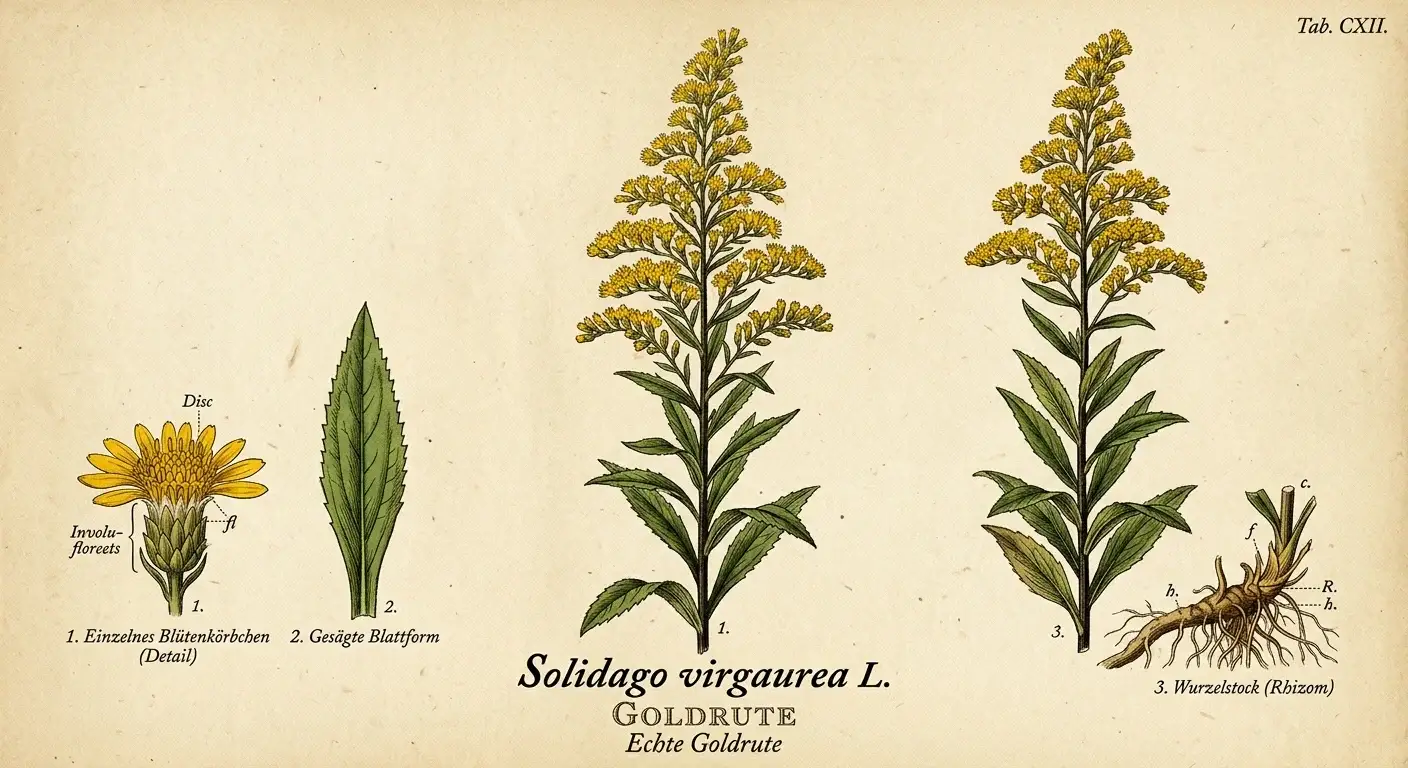 Goldrute — botanische Illustration