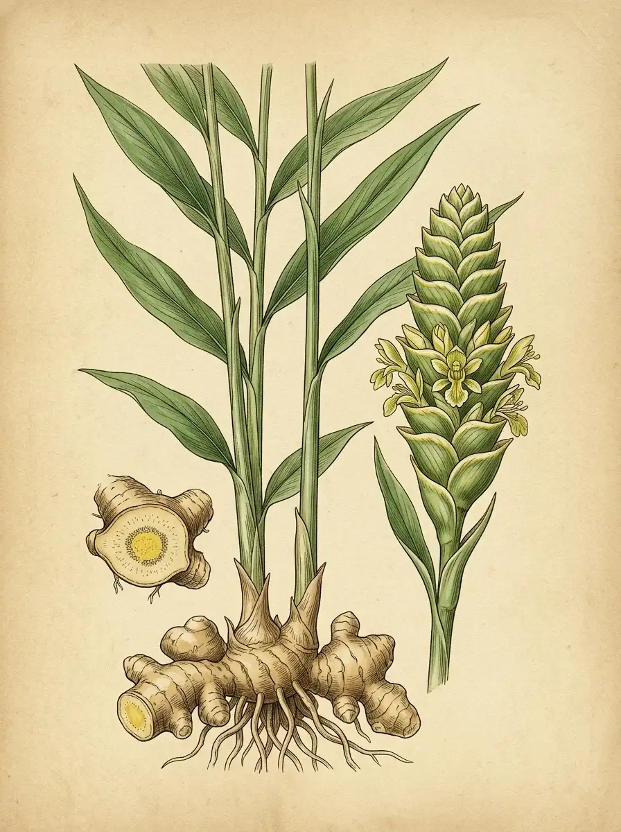 Ingwer — botanische Illustration
