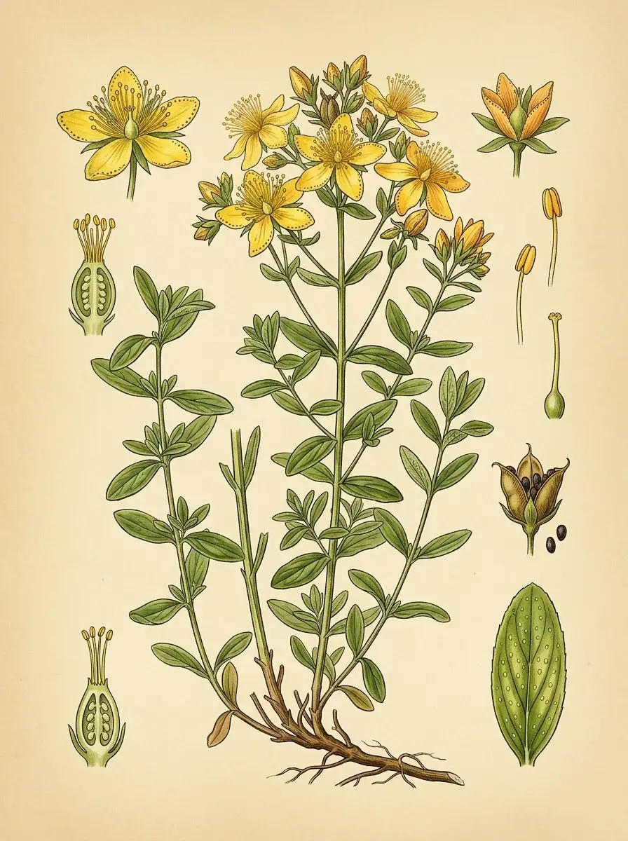 Johanniskraut — botanische Illustration