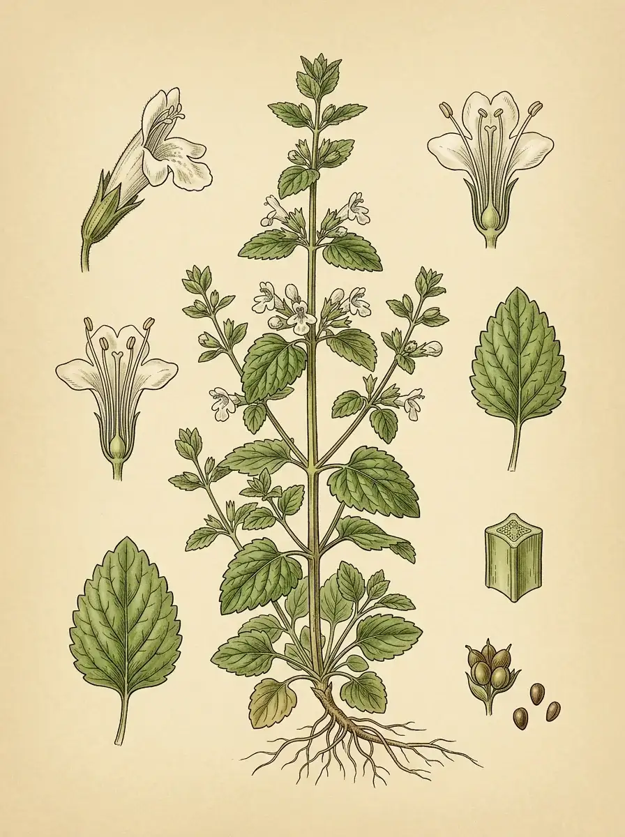 Melisse — botanische Illustration