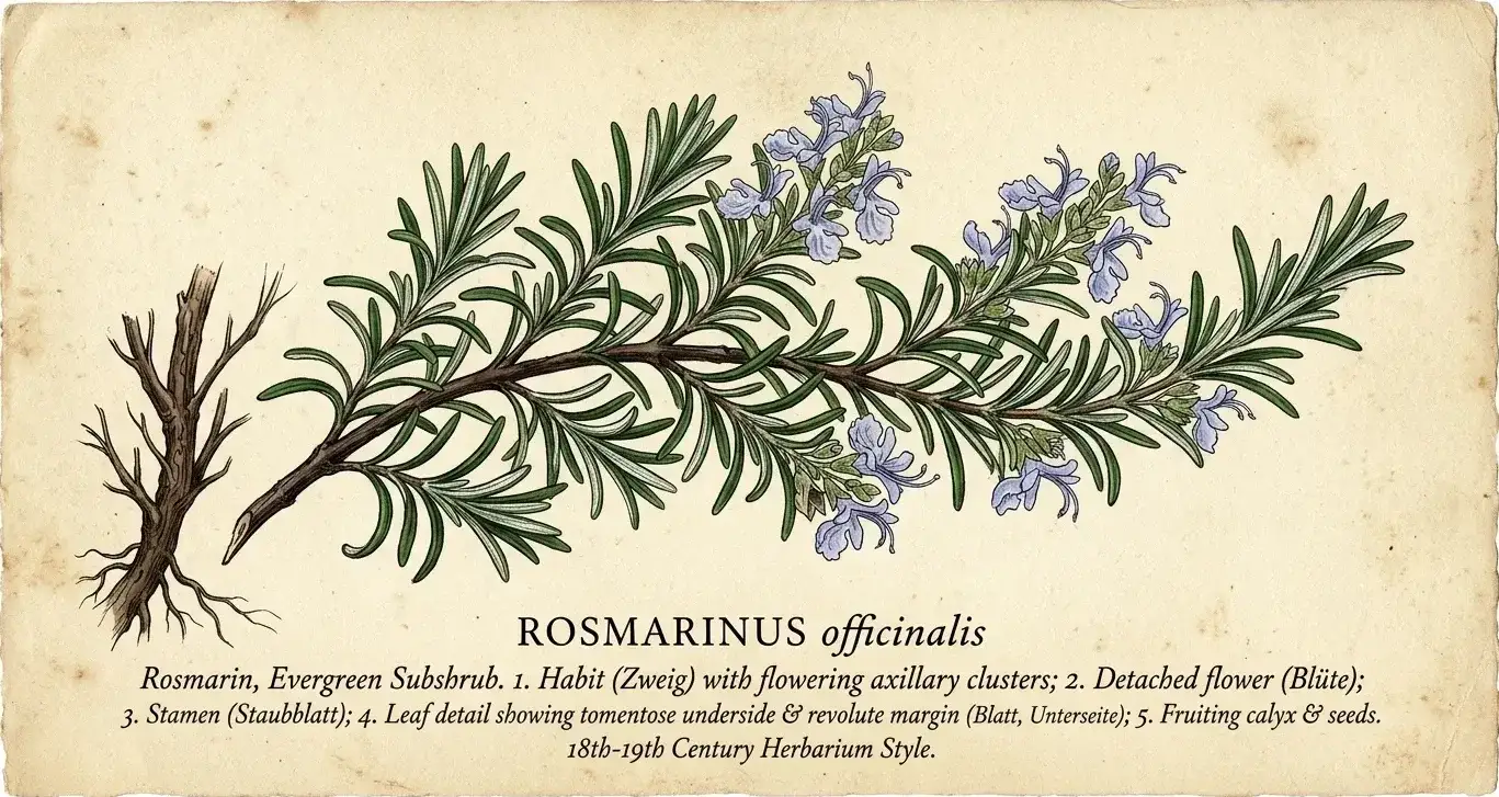 Rosmarin — botanische Illustration