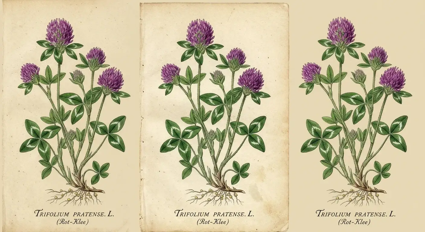 Rotklee — botanische Illustration