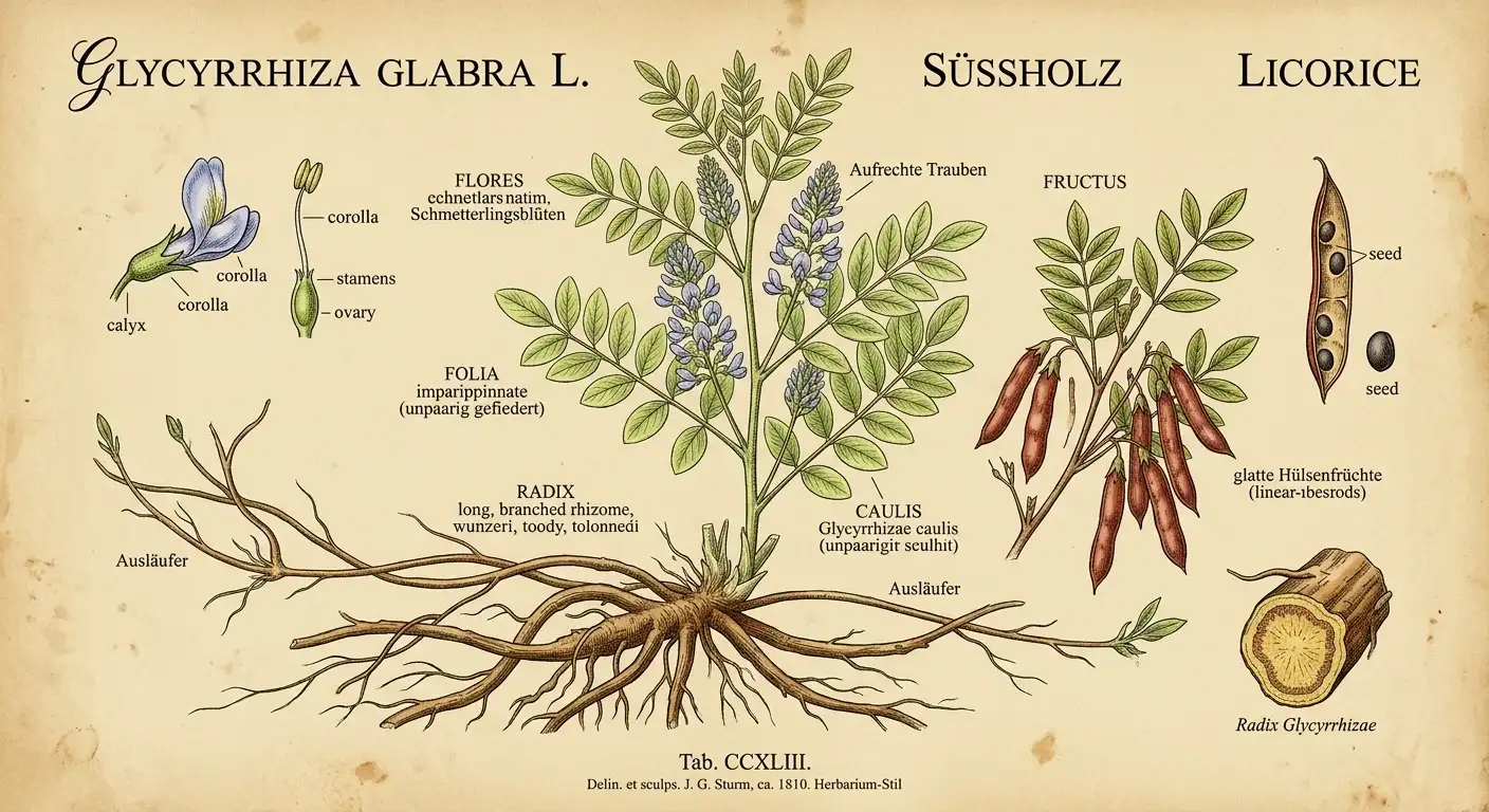 Süßholz — botanische Illustration