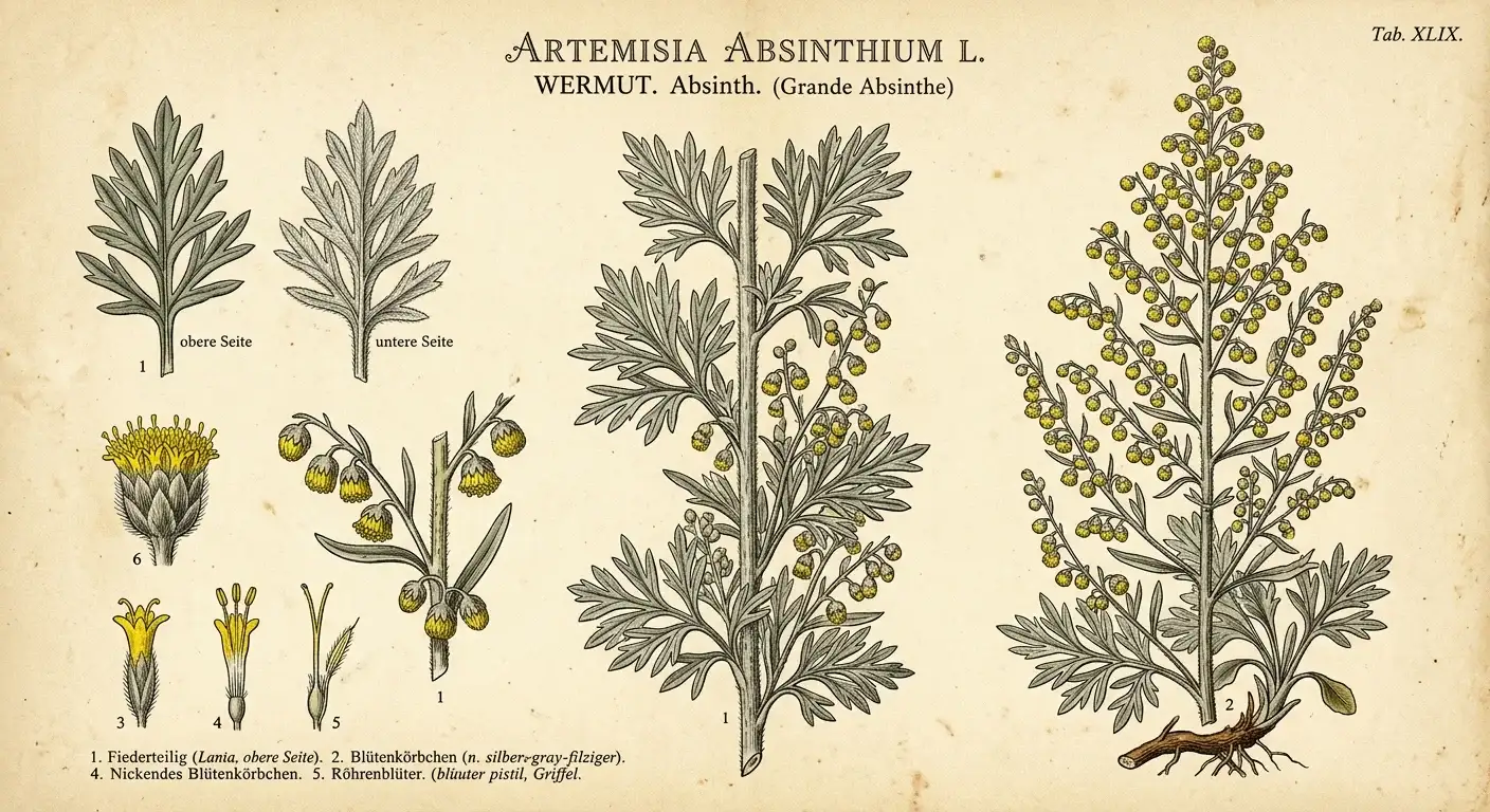 Wermut — botanische Illustration