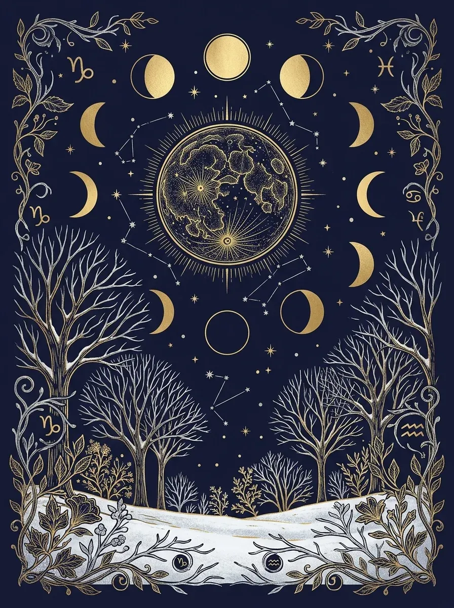 Mondkalender Januar 2027 — Mondphasen-Illustration