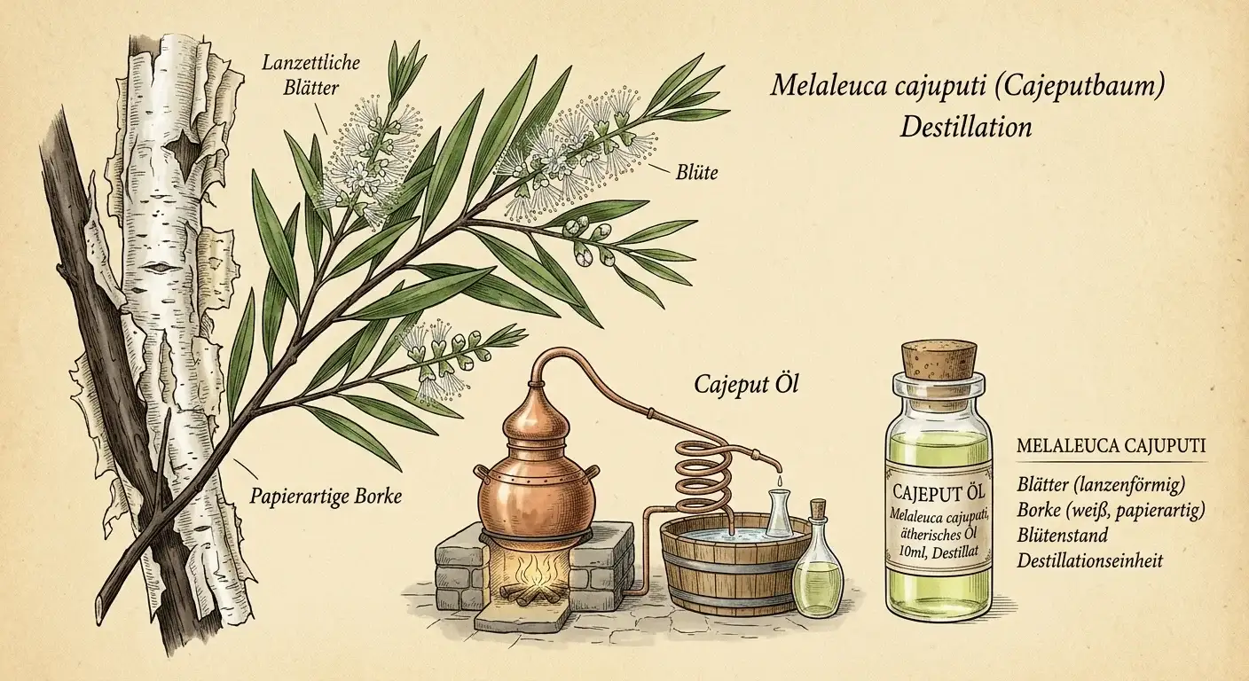 Cajeputöl (Melaleuca cajuputi) — Illustration