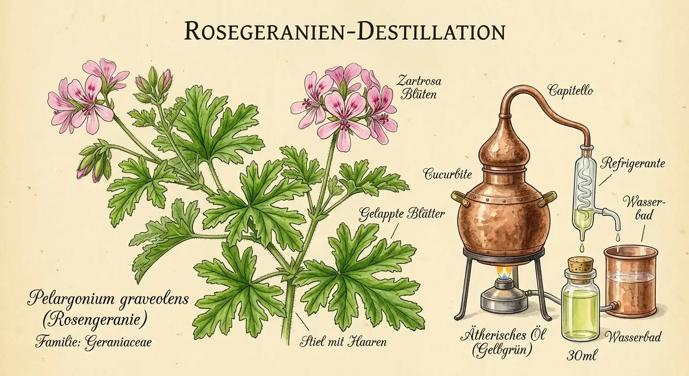 Geranienöl (Pelargonium graveolens) — Illustration