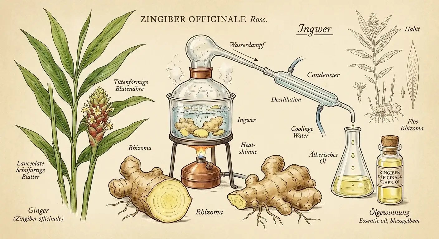 Ingweröl (Zingiber officinale) — Illustration