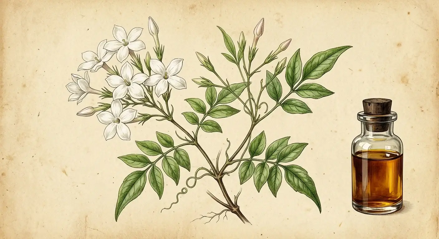 Jasminöl (Jasminum grandiflorum) — Illustration