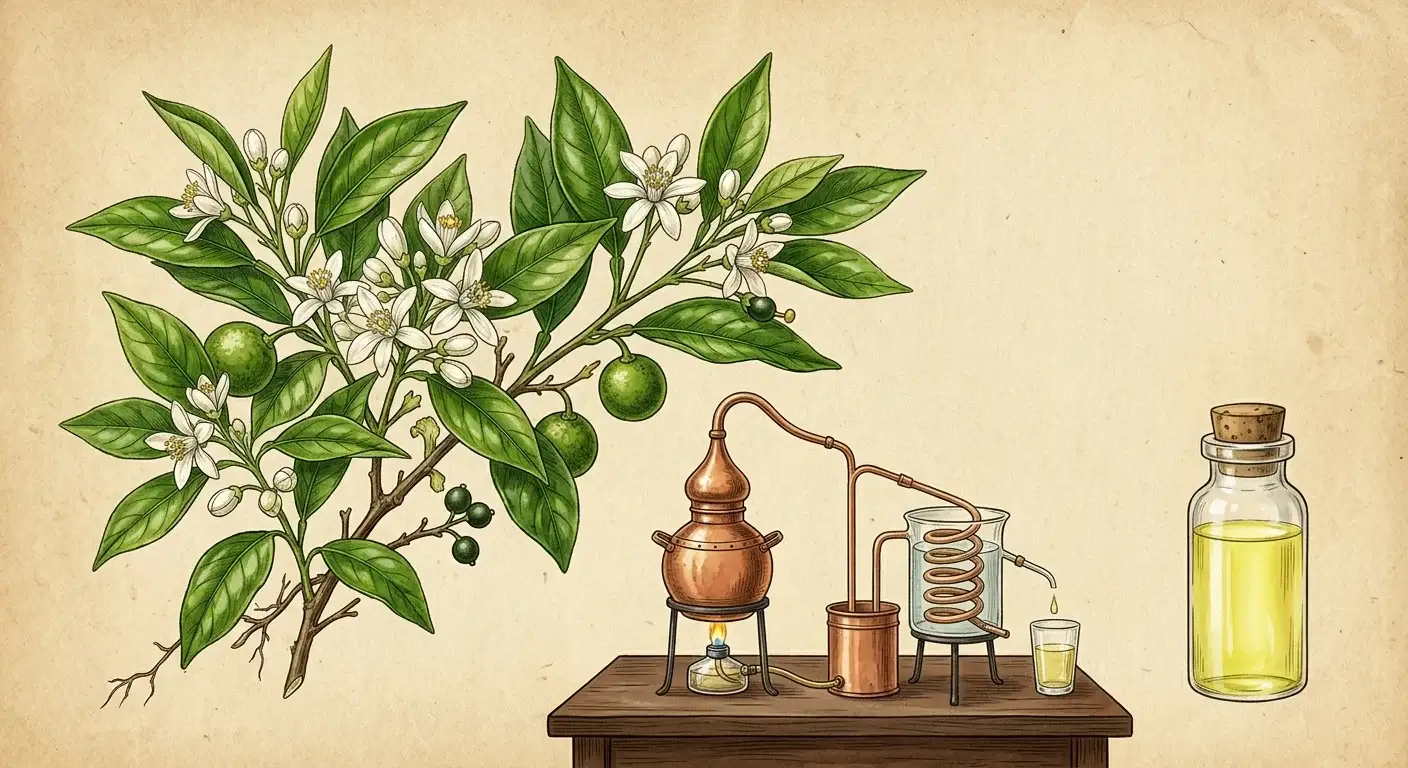 Petitgrainöl (Citrus aurantium ssp. amara) — Illustration
