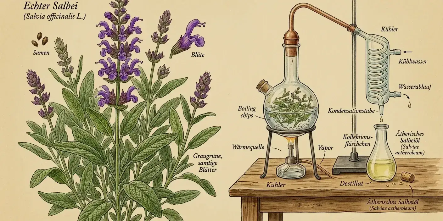 Salbeiöl (Salvia officinalis) — Illustration