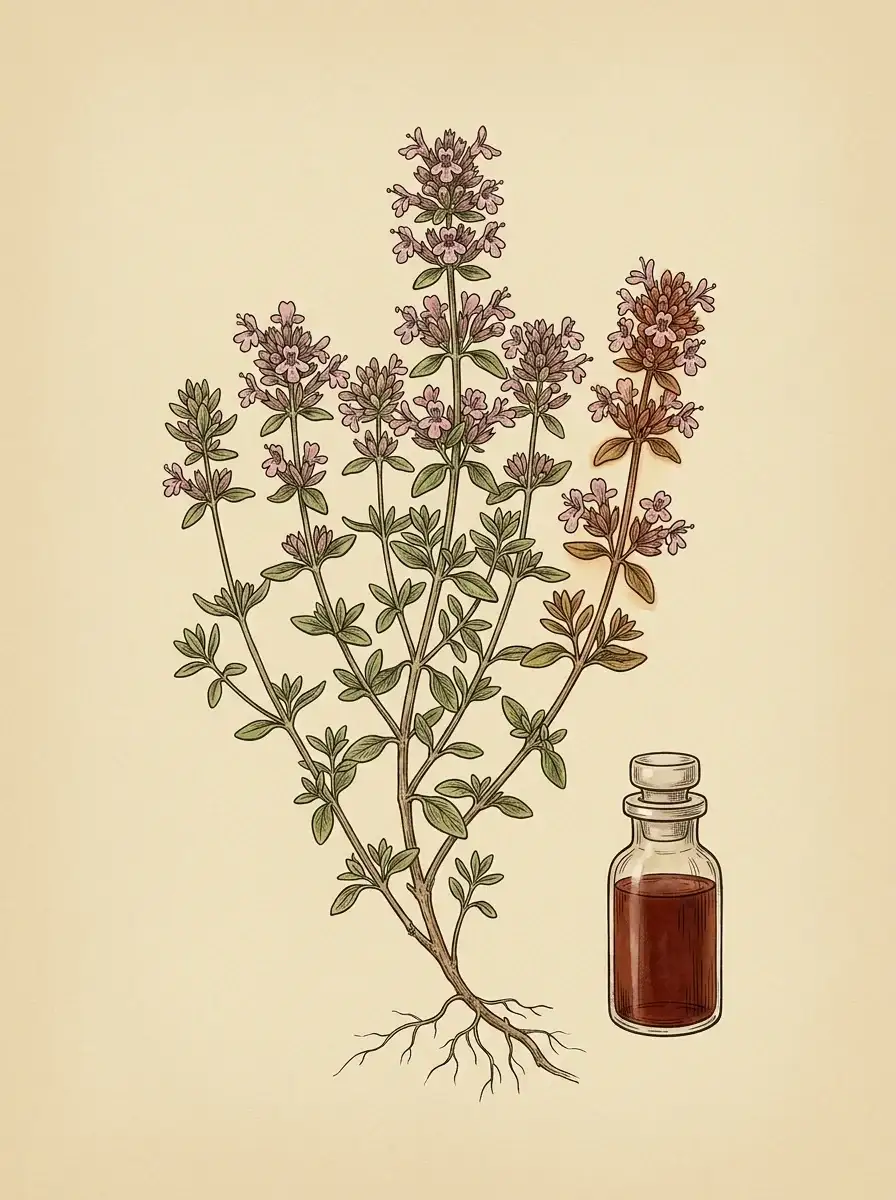 Thymianöl (Thymus vulgaris) — Illustration