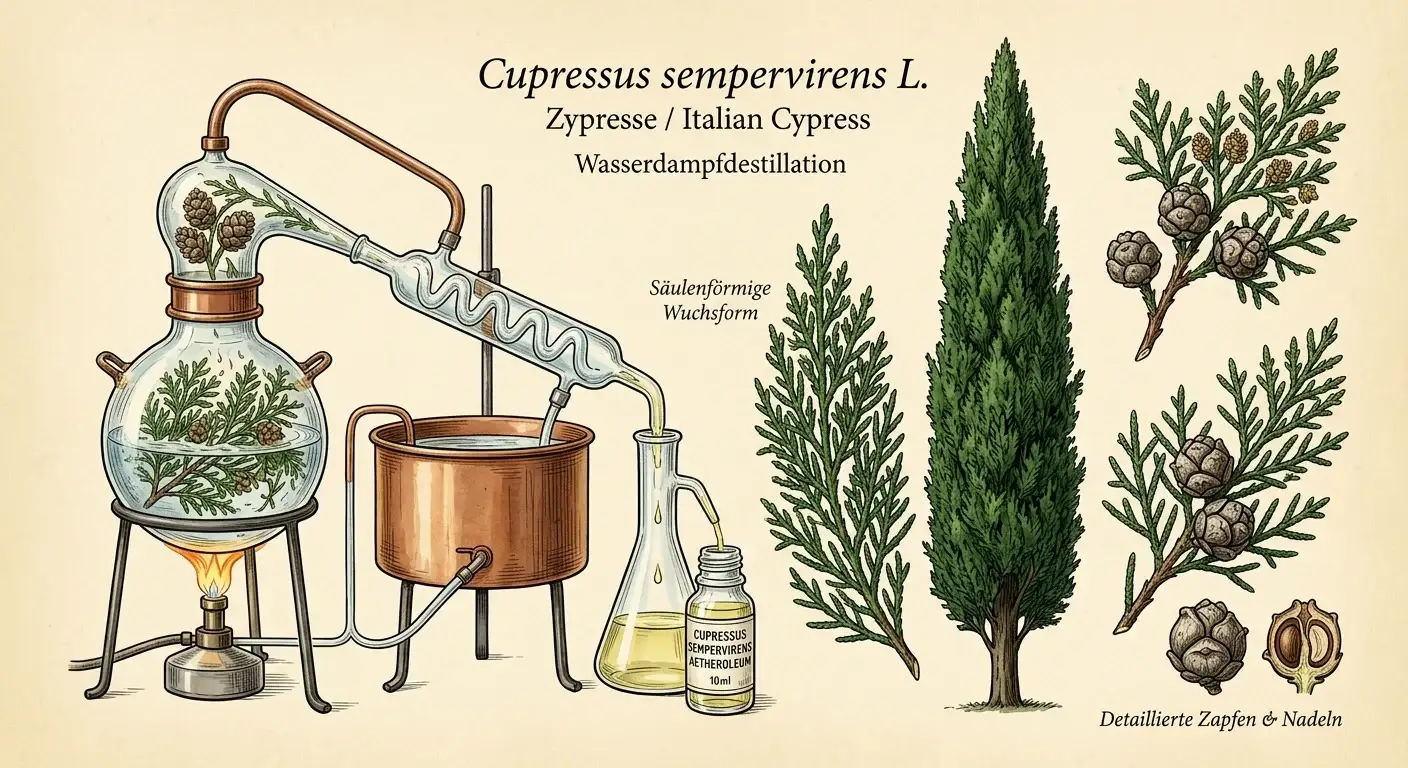 Zypressenöl (Cupressus sempervirens) — Illustration